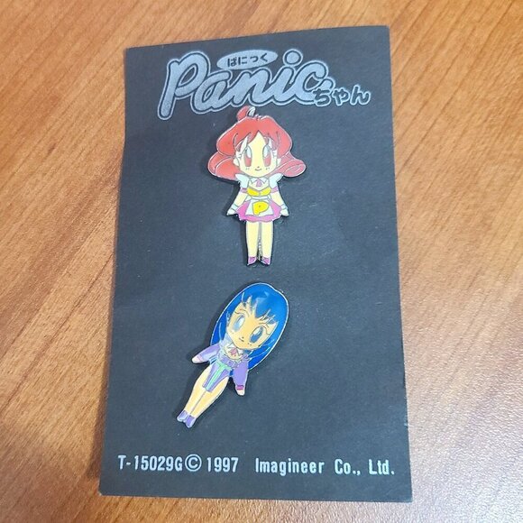 Vintage Anime Pin Set - Panic Chan - SEGA 1997 - Character Pins - Imagineer OVA - Picture 1 of 1